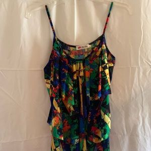 Multi color tiered summer top